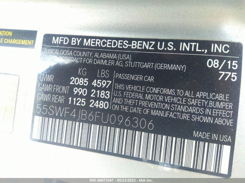 2015 MERCEDES-BENZ C-CLASS C 300 - 55SWF4JB6FU096306