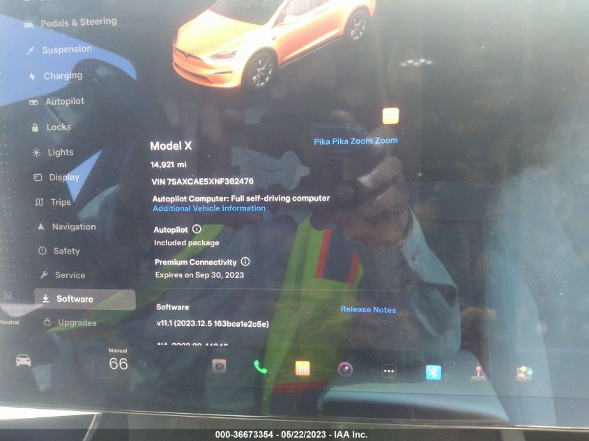 2022 TESLA MODEL X - 7SAXCAE5XNF362476