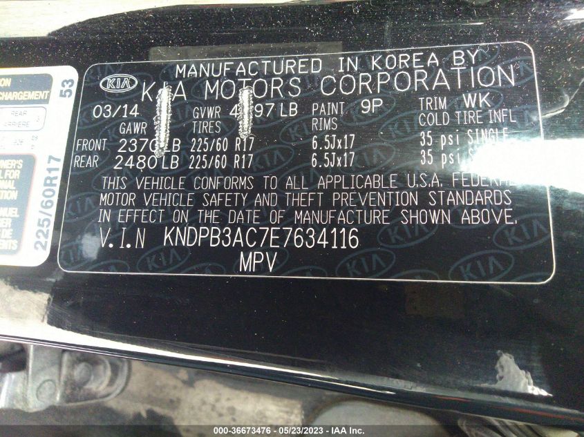 2014 KIA SPORTAGE LX - KNDPB3AC7E7634116