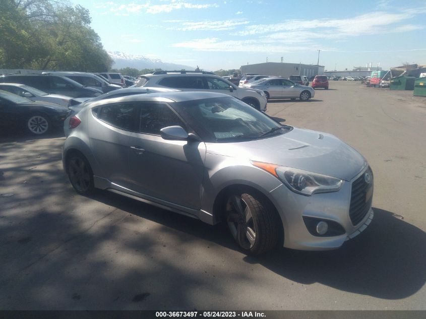 2013 HYUNDAI VELOSTER TURBO W/BLACK INT - KMHTC6AE5DU122848