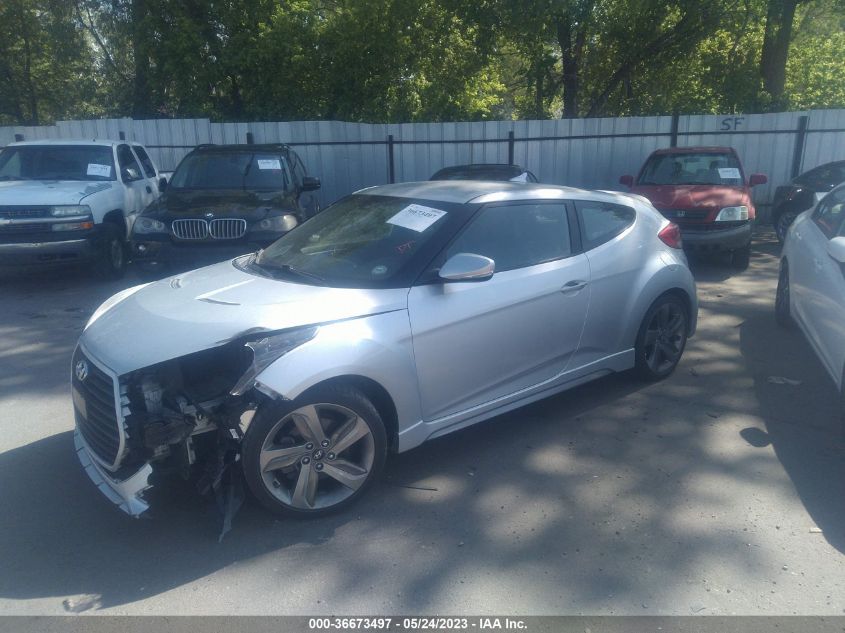 2013 HYUNDAI VELOSTER TURBO W/BLACK INT - KMHTC6AE5DU122848