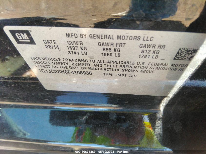 2015 CHEVROLET SONIC LT - 1G1JC5SH6F4108936