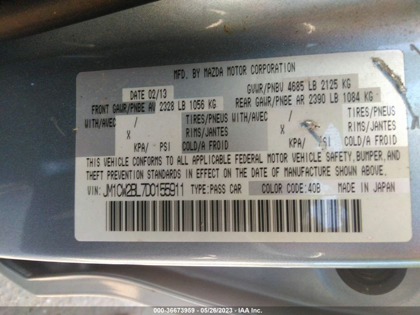 2013 MAZDA MAZDA5 SPORT - JM1CW2BL7D0155911