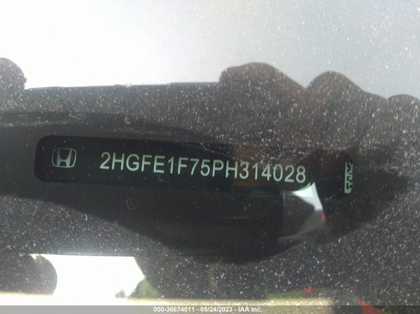 VIN 2HGFE1F75PH314028 2023 HONDA CIVIC SEDAN EX