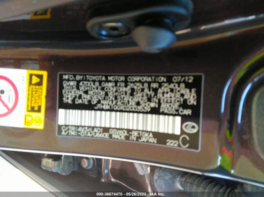 2013 LEXUS ES 350 4DR SDN - JTHBK1GGXD2003539