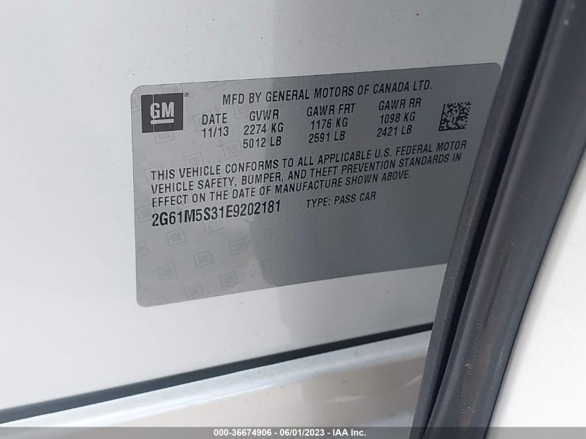 2014 CADILLAC XTS LUXURY - 2G61M5S31E9202181