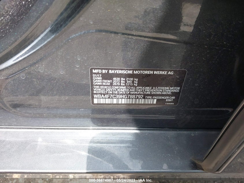 VIN WBA4F7C39HG788792 2017 BMW 4 SERIES 430I