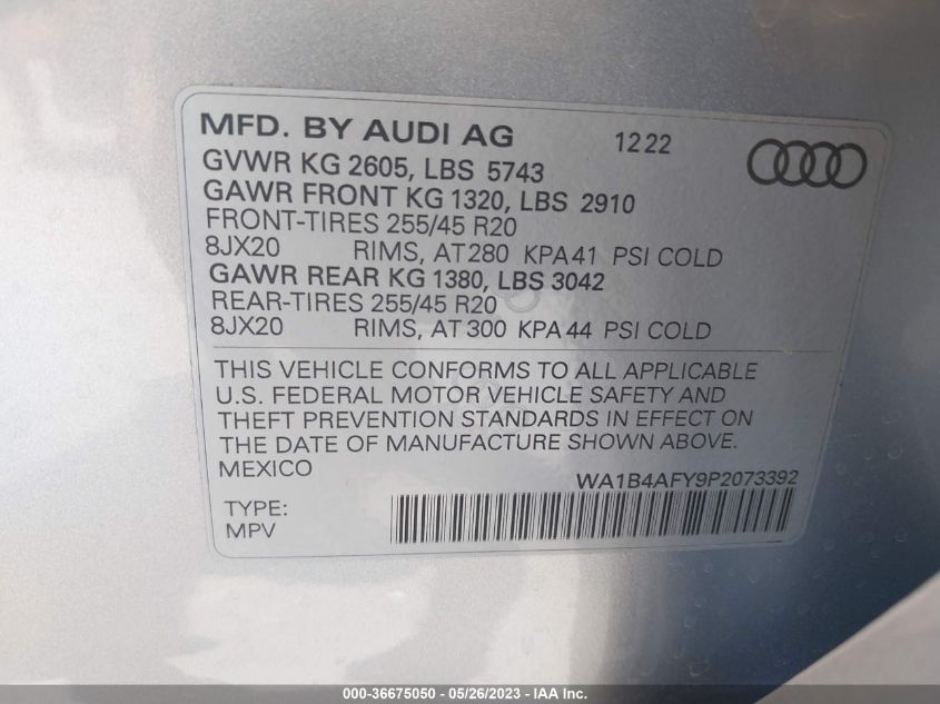 WA1B4AFY9P2073392 Audi SQ5 PREMIUM PLUS 9