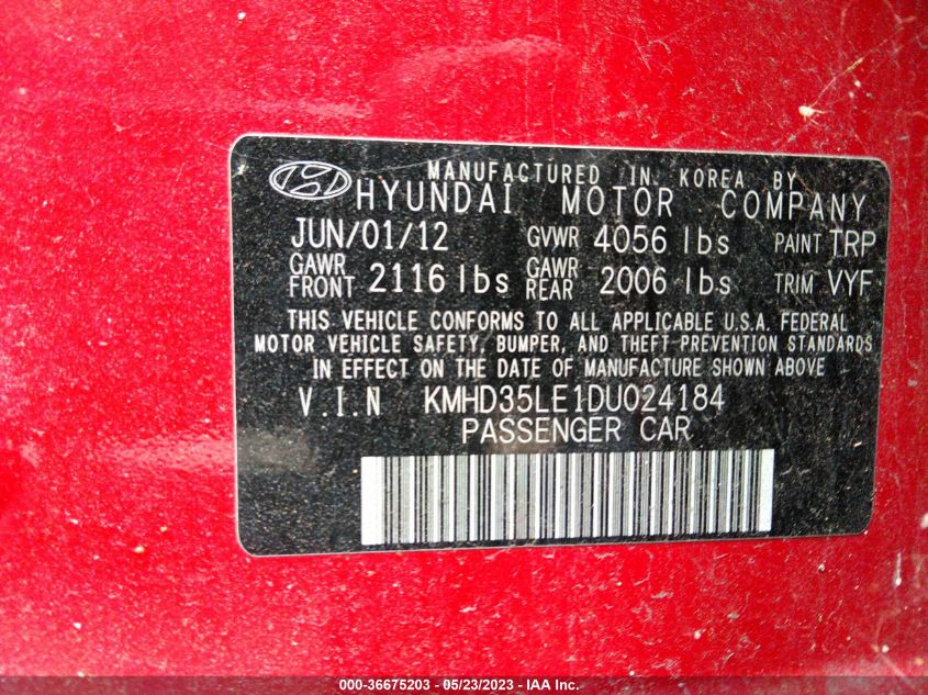 2013 HYUNDAI ELANTRA GT - KMHD35LE1DU024184
