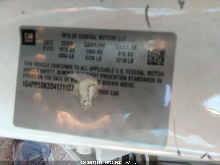 2013 BUICK VERANO - 1G4PP5SK2D4171137
