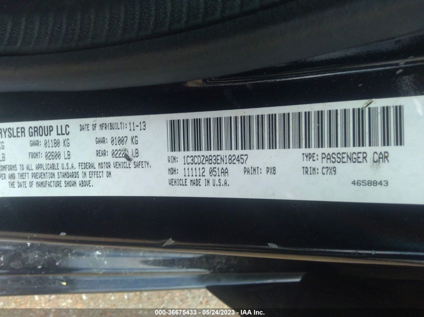 2014 DODGE AVENGER SE - 1C3CDZAB3EN182457