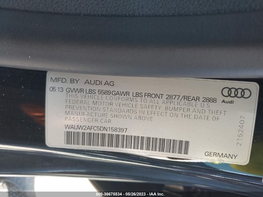 2013 AUDI S7 PRESTIGE - WAUW2AFC5DN158397