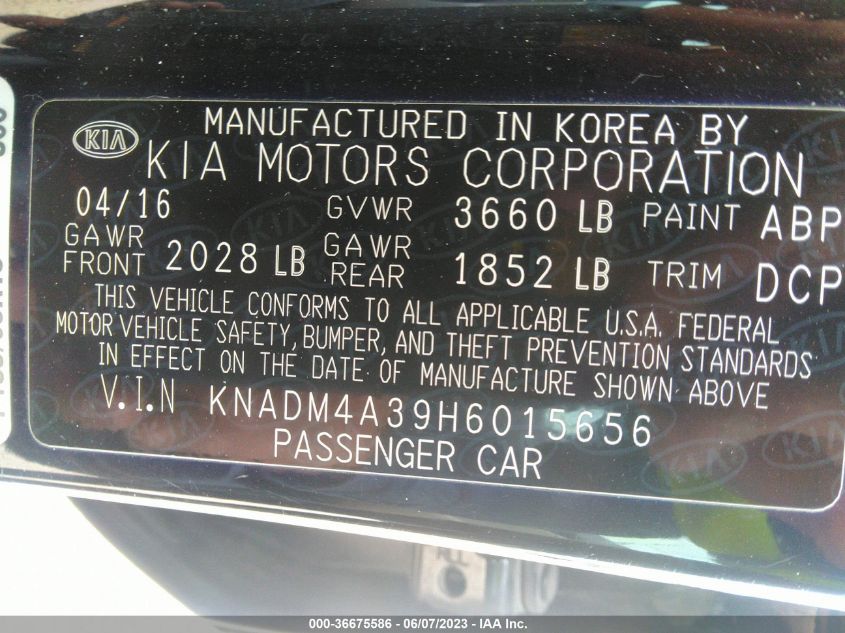 2017 KIA RIO LX - KNADM4A39H6015656