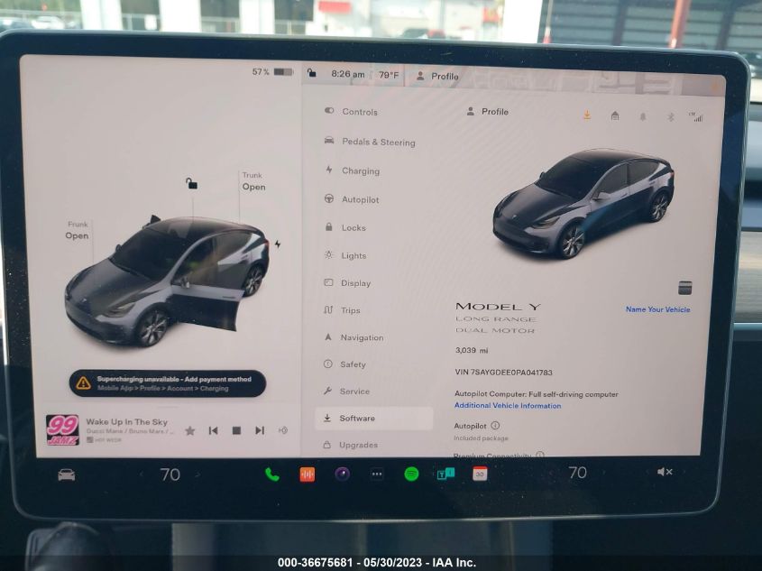 2023 TESLA MODEL Y LONG RANGE - 7SAYGDEE0PA041783