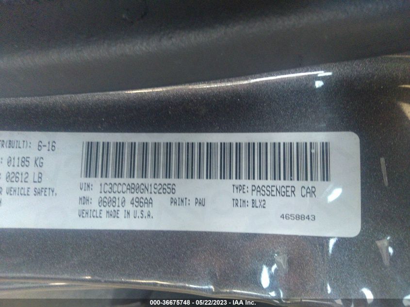 2016 CHRYSLER 200 LIMITED PLATINUM - 1C3CCCAB0GN192656