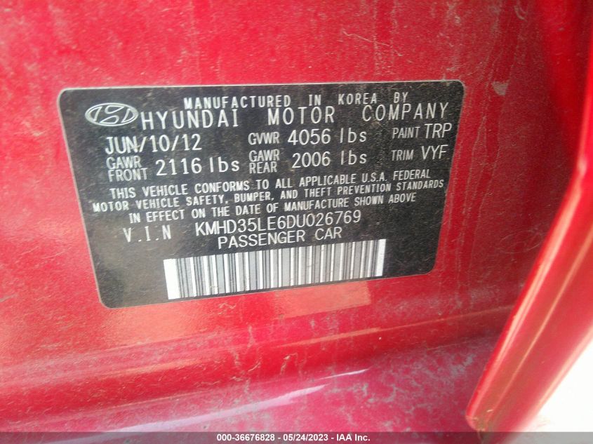 2013 HYUNDAI ELANTRA GT - KMHD35LE6DU026769