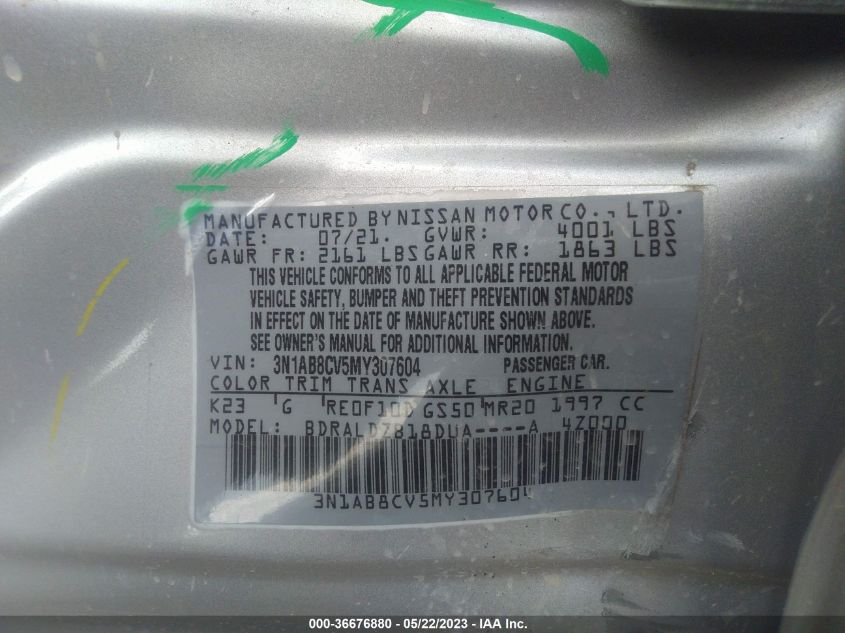 2021 NISSAN SENTRA SV - 3N1AB8CV5MY307604