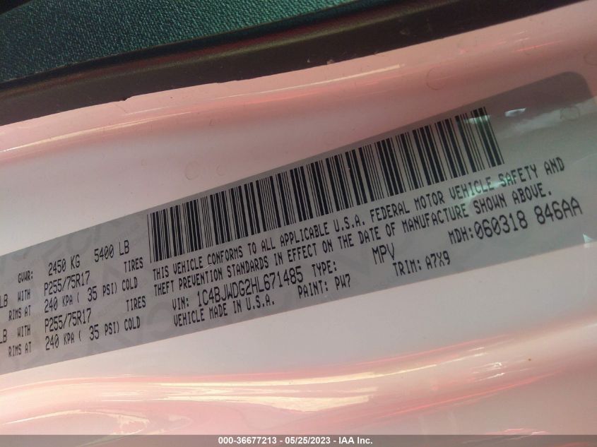 2017 JEEP WRANGLER UNLIMITED SPORT - 1C4BJWDG2HL671485