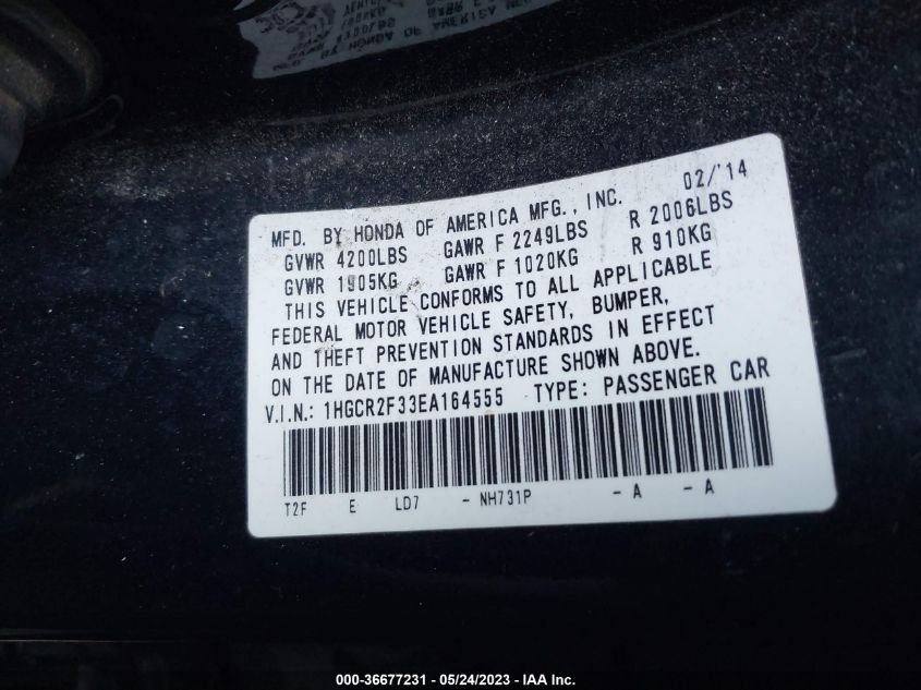 2014 HONDA ACCORD SEDAN LX - 1HGCR2F33EA164555