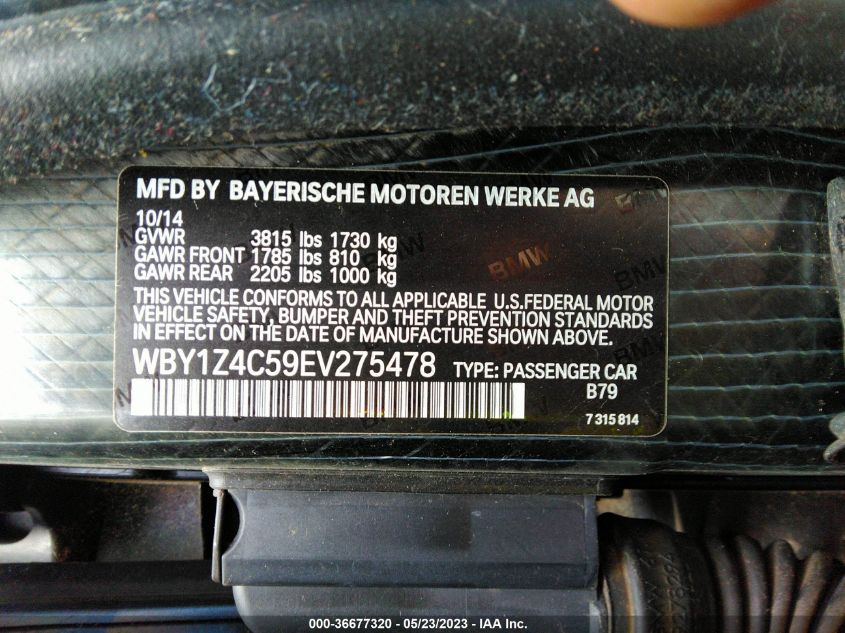2014 BMW I3 - WBY1Z4C59EV275478