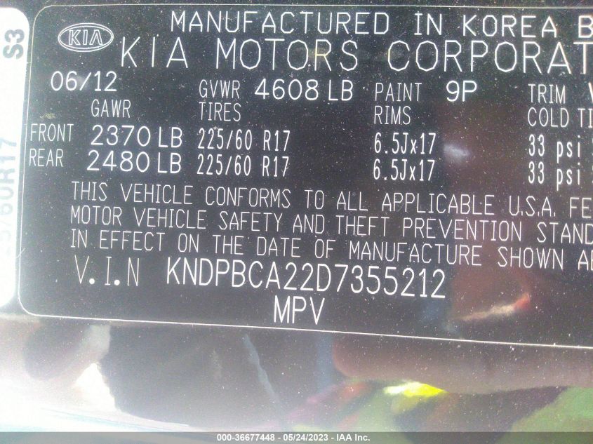 2013 KIA SPORTAGE LX - KNDPBCA22D7355212