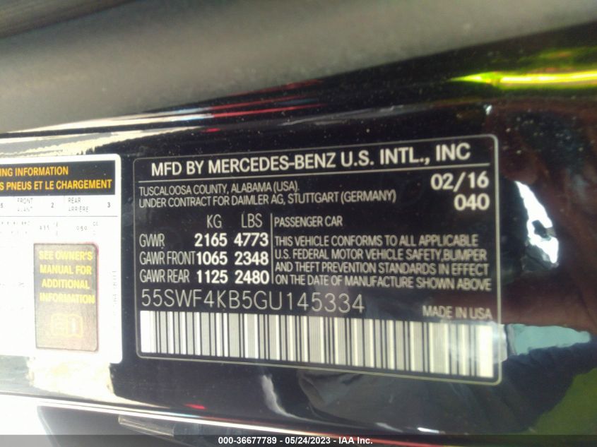 2016 MERCEDES-BENZ C-CLASS C 300 - 55SWF4KB5GU145334