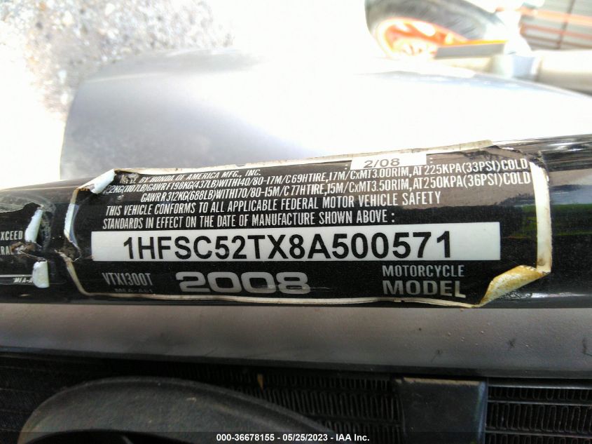 2008 HONDA VTX1300 T 1HFSC52TX8A500571