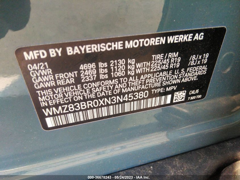 2022 MINI COUNTRYMAN COOPER S - WMZ83BR0XN3N45380