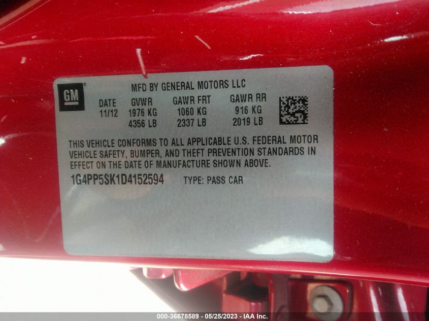 2013 BUICK VERANO - 1G4PP5SK1D4152594