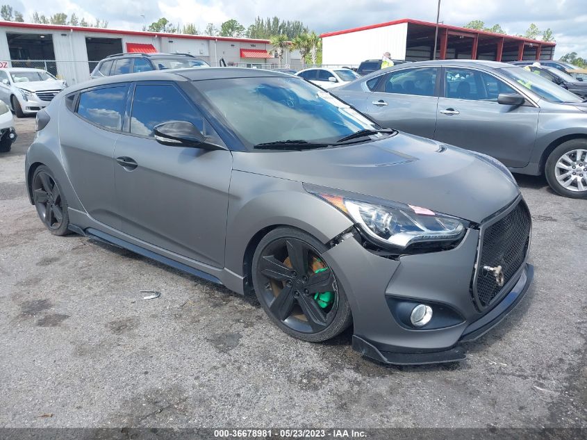 2013 HYUNDAI VELOSTER TURBO W/BLACK INT - KMHTC6AE5DU129573