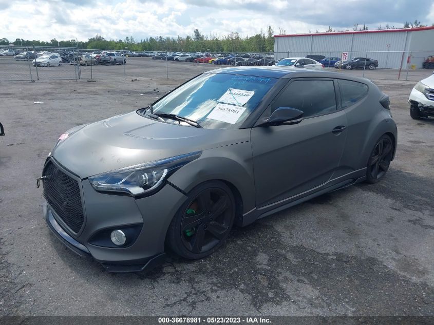 2013 HYUNDAI VELOSTER TURBO W/BLACK INT - KMHTC6AE5DU129573