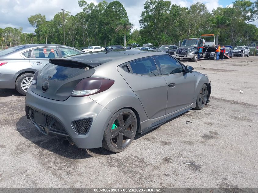 2013 HYUNDAI VELOSTER TURBO W/BLACK INT - KMHTC6AE5DU129573