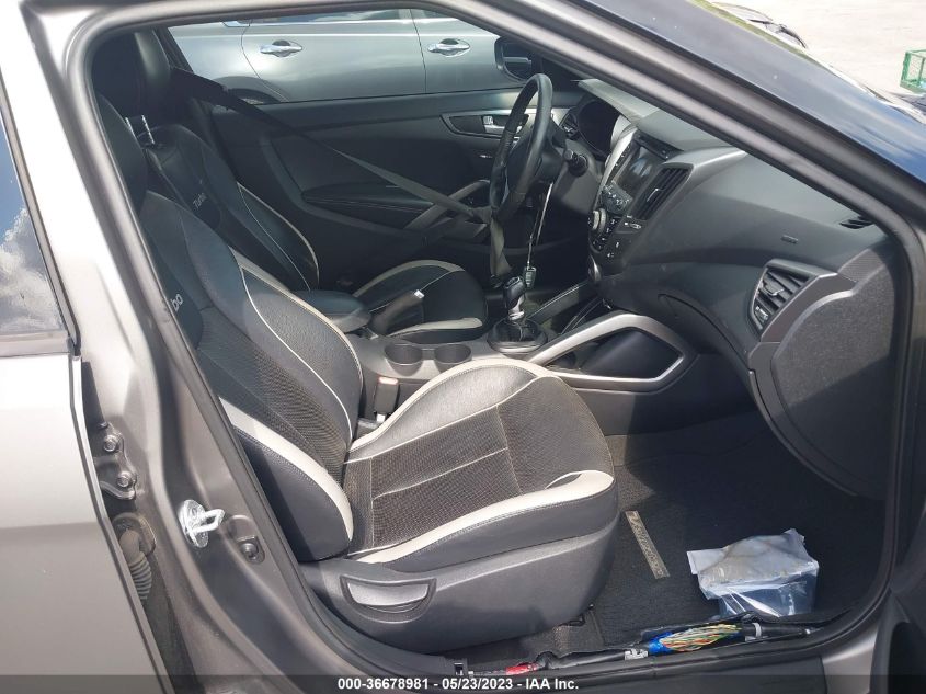 2013 HYUNDAI VELOSTER TURBO W/BLACK INT - KMHTC6AE5DU129573