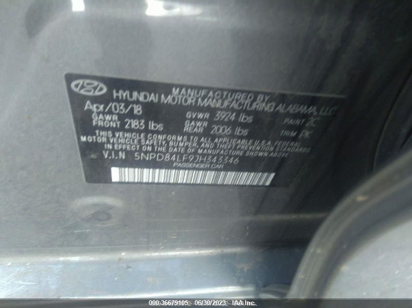 2018 HYUNDAI ELANTRA SEL - 5NPD84LF9JH343346