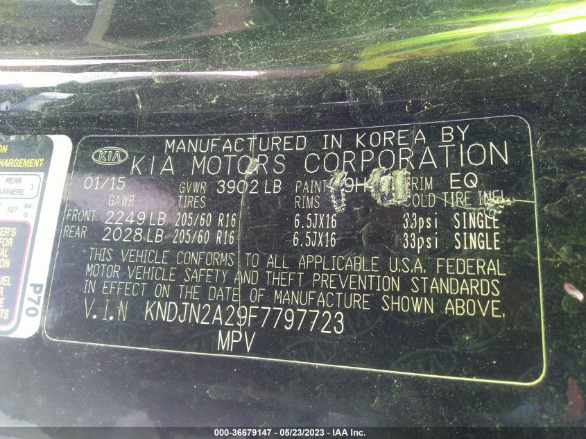 2015 KIA SOUL BASE - KNDJN2A29F7797723