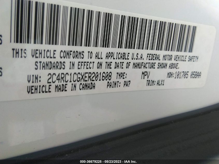 2014 CHRYSLER TOWN & COUNTRY TOURING-L - 2C4RC1CGXER201608