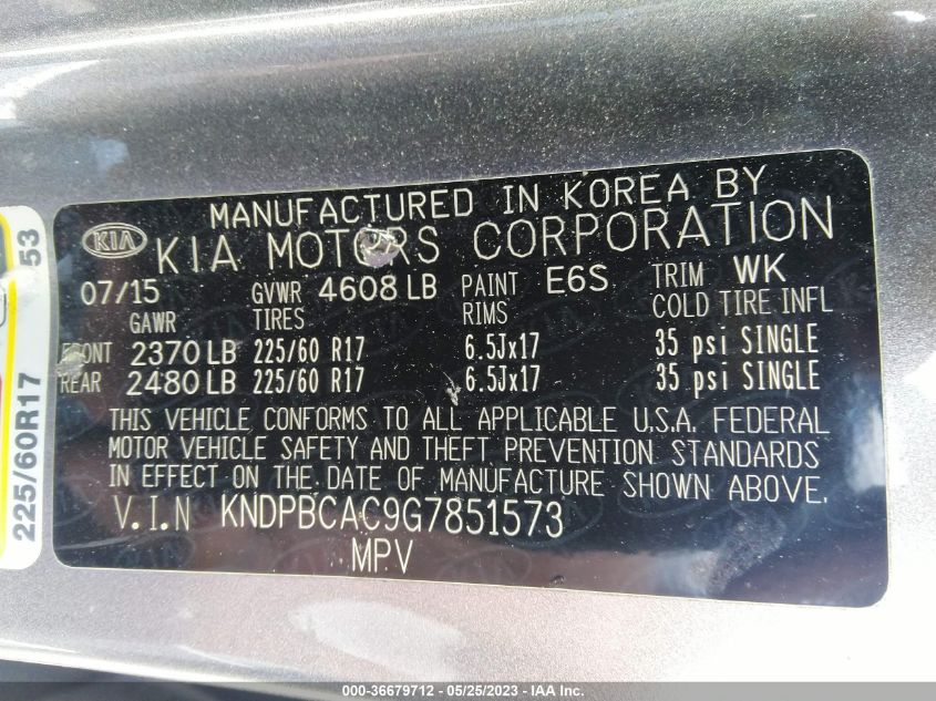 2016 KIA SPORTAGE LX - KNDPBCAC9G7851573