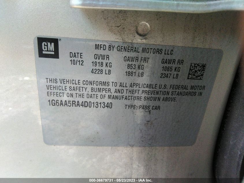 2013 CADILLAC ATS - 1G6AA5RA4D0131340