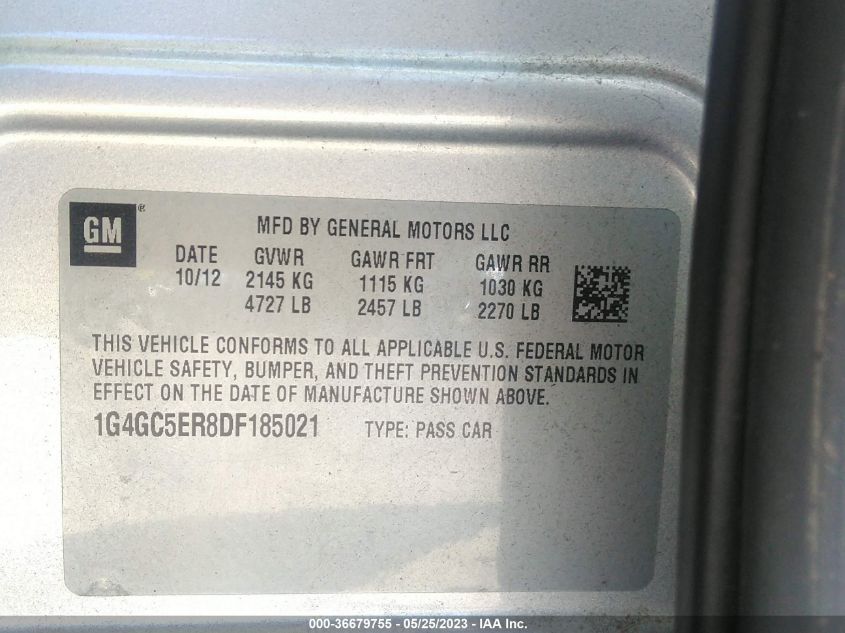 2013 BUICK LACROSSE LEATHER - 1G4GC5ER8DF185021