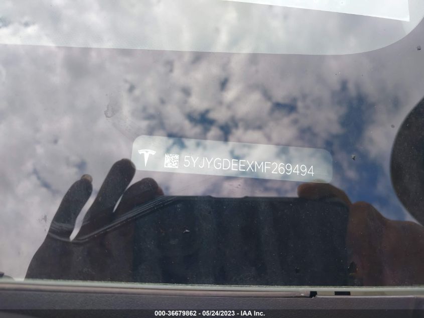 2021 TESLA MODEL Y LONG RANGE - 5YJYGDEEXMF269494