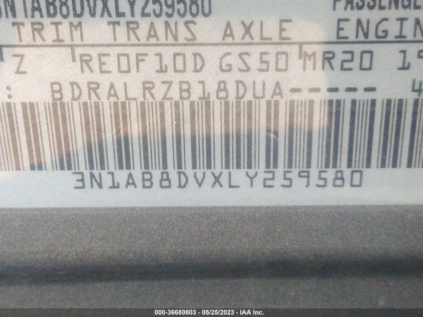 2020 NISSAN SENTRA SR - 3N1AB8DVXLY259580