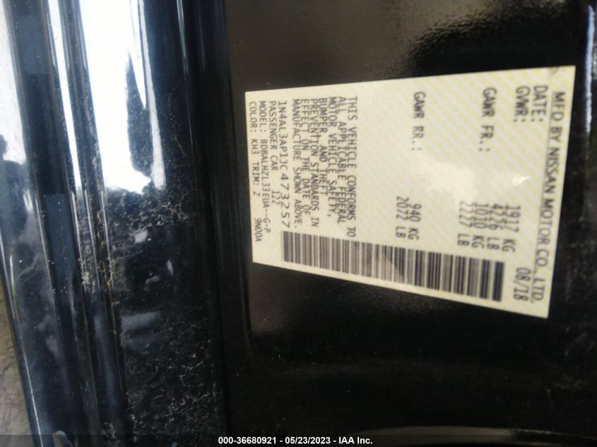 2018 NISSAN ALTIMA 2.5 SR - 1N4AL3AP1JC473257