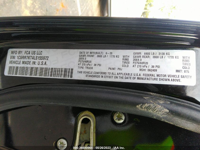2020 RAM 1500 CLASSIC TRADESMAN - 1C6RR7KT4LS155972