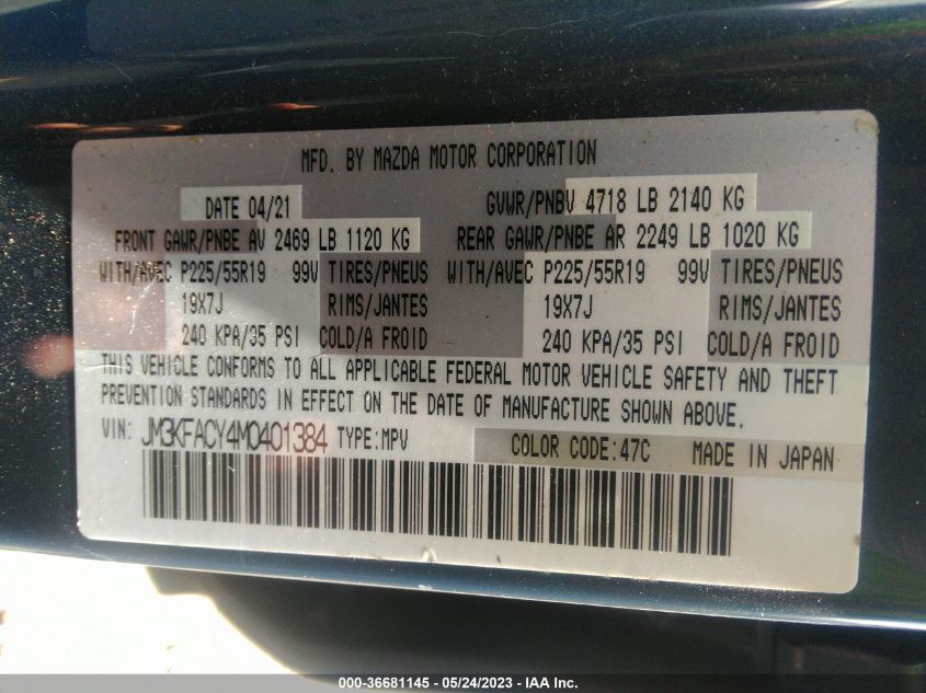 2021 MAZDA CX-5 CARBON EDITION TURBO - JM3KFACY4M0401384