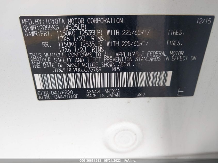 2016 TOYOTA RAV4 LE - JTMZFREV0GJ073789
