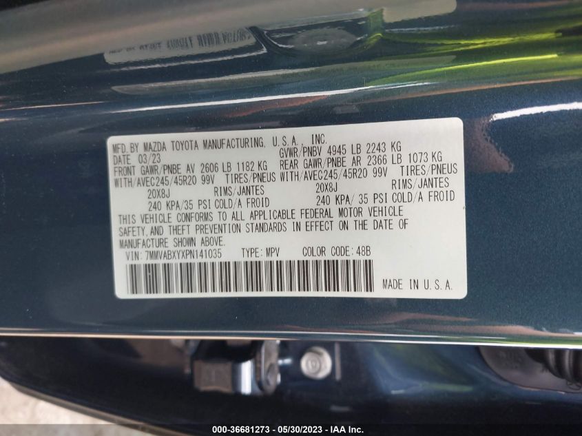 2023 MAZDA CX-50 2.5 TURBO 7MMVABXYXPN141035