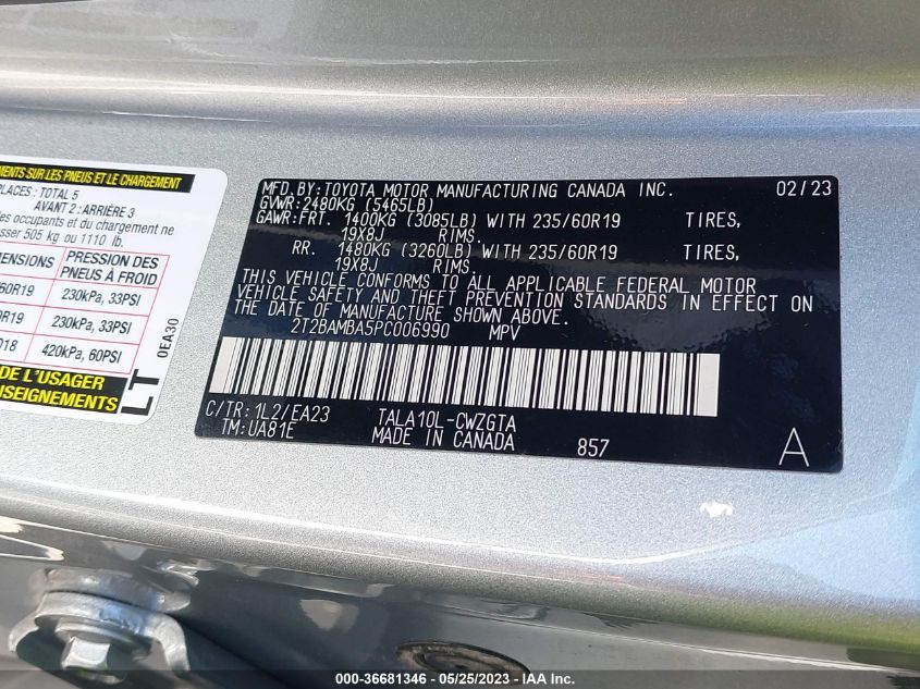 2023 LEXUS RX RX 350 - 2T2BAMBA5PC006990