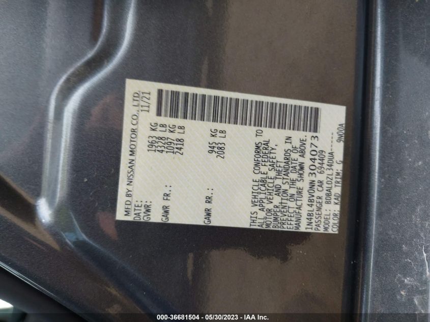 2022 NISSAN ALTIMA 2.5 S - 1N4BL4BV0NN304073