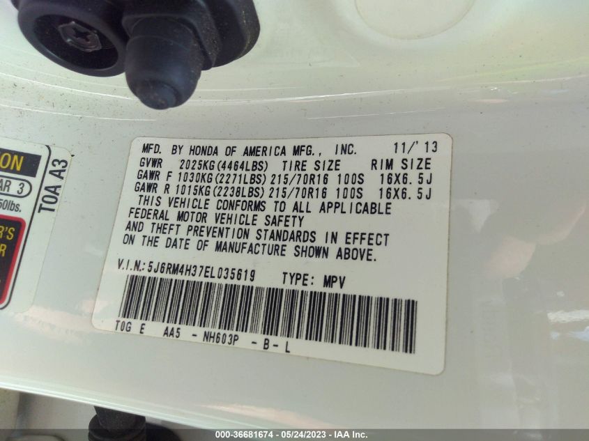 2014 HONDA CR-V LX - 5J6RM4H37EL035619
