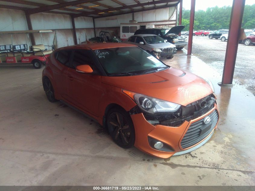 2013 HYUNDAI VELOSTER TURBO W/BLACK INT - KMHTC6AE2DU156813